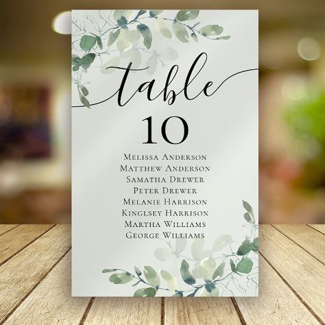 Eucalyptus Wedding Table Seating Chart Table Number Eucalyptus Wedding Table, Wedding Table Seating Chart, Table Seating Chart, Wedding Table Seating, Wedding Table Number Cards, Table Number Cards, Table Names, Eucalyptus Wedding, Menu Card