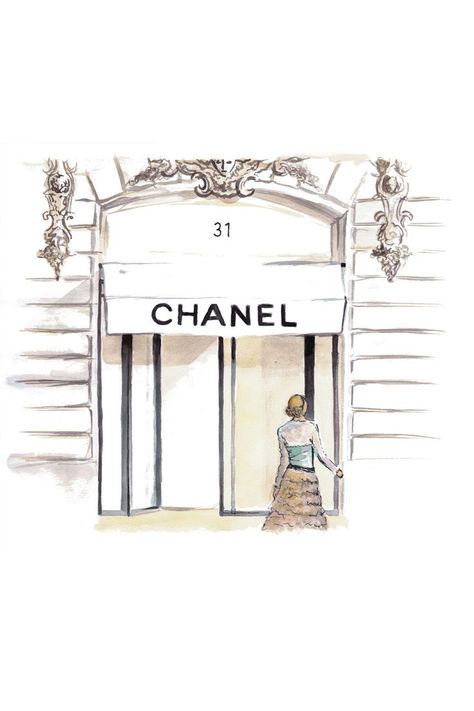 Shop my art via Etsy shop irinaillustration.etsy.com #chanel #Paris #France #31RueCambon #RueCambon31 #chanelstore #chanelillustration #chanelart #chanelsketch #architecture #traveldrawing #travelsketchbook #travelillustration #sketchbook #art #watercolor #watercolour #gouache #illustration #watercolorart #watercolorillustration #watercolorpainting #watercolourpainting #aquarelle #aquarella #painting #irinasibileva #irinaillustration #IrinaSibilevaIllustration Chanel Watercolor, Fashion Illustration Chanel, Chanel Illustration, Gouache Illustration, Chanel Art, Travel Sketchbook, Friends Bridal, Travel Drawing, Chanel Store