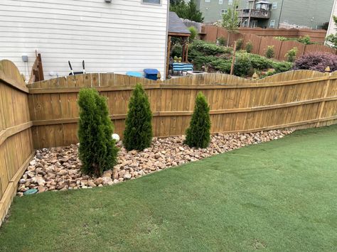 Rock Fence Border, Rock Border Around Fence, Edging Along Fence, Fence Perimeter Landscaping, Rock Border Along Fence, Rock Lined Fence, Rocks Along Fence, Gravel Fence Border, Pavers Along Fence Line