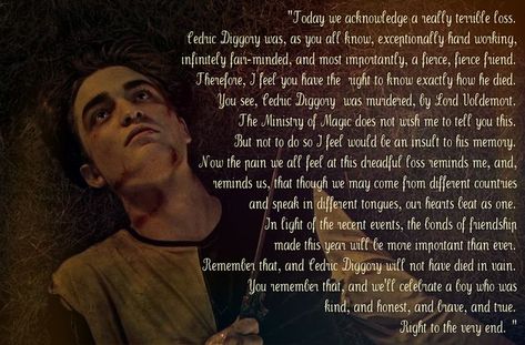 Cedric Diggory Cedric Diggory Aesthetic Quotes, Cedric Diggory Quotes, Cedric Diggory Imagine, Cedric Diggory Reacts, Harry Potter Now, Harry Potter Goblet, Fred And George, Fire Movie, Robert Douglas