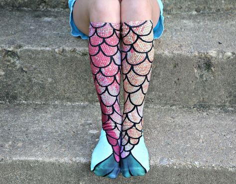 Mermaid Socks Baby Mermaid Costumes, Mermaid Socks, Mermaid Tail Blanket Crochet, Hello Kitty Pillow, Ursula Costume, Human Legs, Mermaid Fin, Mermaid Skeleton, Crochet Mermaid Tail