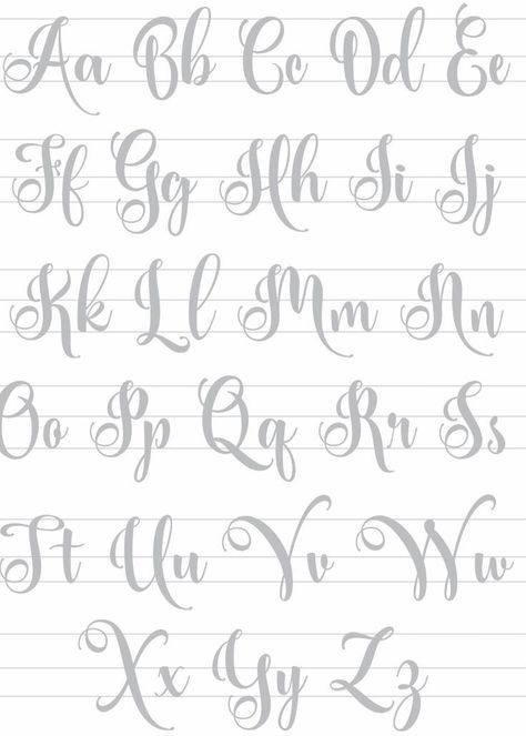 Faux Calligraphy Alphabet, Basic Hand Lettering, Brush Lettering Alphabet, Brush Lettering Worksheet, Hand Lettering Practice Sheets, Alfabet Font, Brush Lettering Practice, Hand Lettering Worksheet, Handwriting Practice Sheets