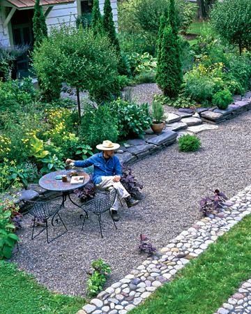 Maison Decor: Creating my French Style Courtyard French Courtyard, Pea Gravel Patio, Gravel Landscaping, Gravel Patio, Gravel Garden, Garden Types, The Secret Garden, French Garden, Garden Tours