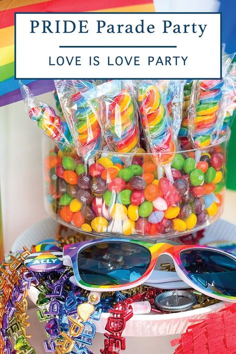 Rainbow Themed Bachelorette Party, Pride Week Ideas, Pride Event Ideas, Pride Themed Party, Pride Pool Party, Pride Drinks, Trans Party, Pride Party Ideas, Pride Party Decorations