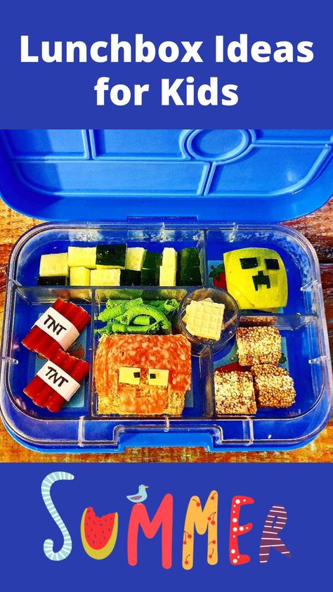 Minecraft Lunch Ideas, Minecraft Bento, Minecraft Lunch, Minecraft Creepers, Lunchbox Cards, Minecraft Theme, Bento Lunchbox, Lunchbox Notes, Minecraft Characters