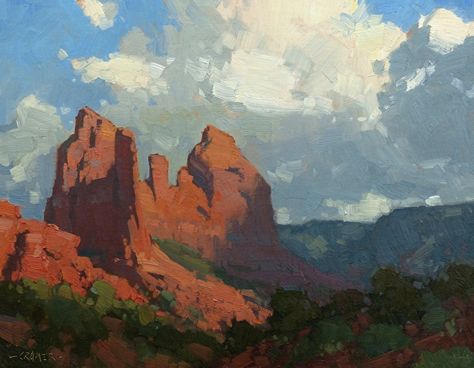 Bill Cramer - Workshop - Painting Sedona! Southwest Art Paintings, Sedona Landscape, Broken Clouds, Western Landscape, Western Paintings, Cityscape Photography, Perspective Art, Painting Media, Desert Art