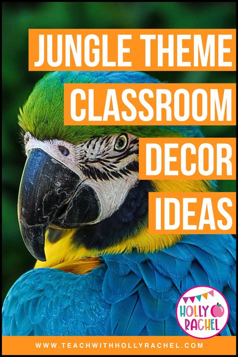 Jungle Decorations Classroom, Jungle Bulletin Board Ideas, Safari Bulletin Board Ideas, Vbs Jungle Theme Decorations, Rainforest Classroom Theme, Diy Jungle Theme Decorations, Jungle Theme Decoration Ideas, Safari Props, Jungle Classroom Door