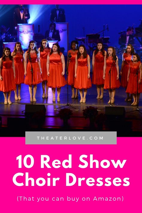 I LOVE these red show choir dresses! I want one for everyday Choir Uniforms Style, Show Choir Dresses, Choir Uniforms, Choir Dresses, Show Choir, Church Choir, Red Costume, Christmas Shows, Uniform Fashion