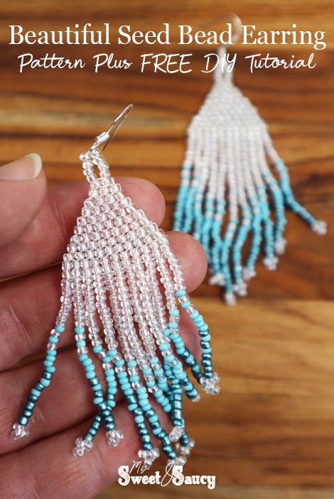 Beautiful Seed Bead Earring Pattern Plus Free DIY Tutorial - My Sweet and Saucy Seed Bead Jewelry Patterns Earrings, How To Make Seed Bead Earrings Tutorial, Diy Seed Bead Jewelry Tutorials, Seed Bead Earrings Diy Free Pattern, Seed Bead Jewelry Patterns Tutorials, Seed Bead Earrings Tutorial Free Pattern, Beadwork Patterns Free Seed Bead Tutorials, Seed Bead Patterns Free Earrings, Seed Bead Earrings Diy