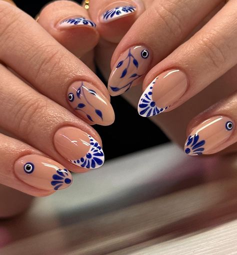 Blue Mexican Nails, Septiembre Nails, Nail Journey, Mexican Nails, American Nails, Become Your Own Boss, Nail Courses, Moon Nails, Cute Simple Nails