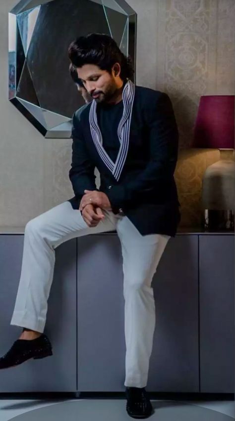 Daper look in black jacket with white trousers from designer Gaurav Gupta. Gaurav Gupta Tuxedo, Gaurav Gupta Menswear, Three Piece Suit Mens, Bday Dresses, Baby Boy Fashion Clothes, Gents Wear, Marvel 4k, Indian Wedding Clothes For Men, Man Wear