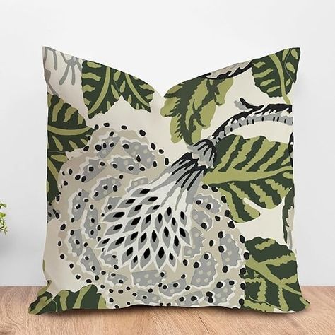 Amazon.com: ArogGeld White and Green Flower Cushion Cover Grey Black Floral Green Leaf Square Pillow Cover Chinoiserie Pillow Cover Case for Sofa Couch Car Chair 16x16in White Linen Birthday Gift : Home & Kitchen Asian Pillows, Chinoiserie Pillow Covers, Chinoiserie Pillow, Flower Cushion, Car Chair, Chinoiserie Chic, Grey Flowers, Sofa Cushion Covers, Throw Pillow Sizes