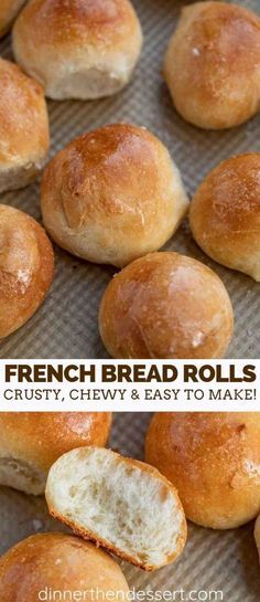 Crusty French Bread Rolls French Bread Rolls, Rolls Dinner, Crusty French Bread, Dinner Then Dessert, Bread Rolls Recipe, Homemade Dinner Rolls, Dinner Rolls Recipe, Bread Roll, Bread Bun