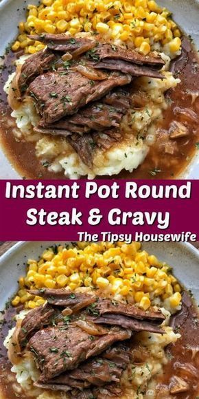 Round Steak Gravy, Round Steak And Gravy, Steak Gravy, Steak And Gravy, Tipsy Housewife, Round Steak, Pot Recipes Easy, Instant Pot Recipes Chicken, Instant Pot Dinner Recipes