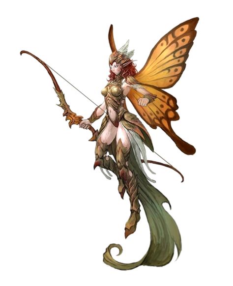 Female Pixie Archer Ranger - Pathfinder PFRPG DND D&D 3.5 5th ed d20 fantasy Mythical Butterfly, Faery Art, Pencak Silat, Fantasy Races, Fantasy Monster, Arte Fantasy, Fantasy Rpg, 판타지 아트, Monster Art