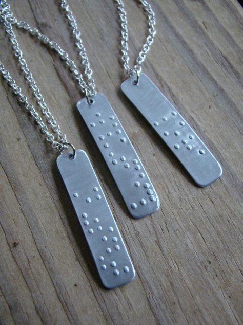 Braille Necklace, Braille Jewelry, Laurel Ms, Drunk In Love, Stamped Jewelry, Grade 2, Necklace Personalized, Grade 1, Personalized Jewelry