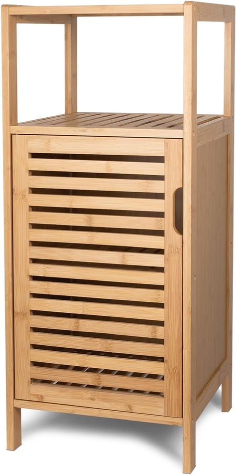 Amazon.com: Purbambo Bathroom Bamboo Storage Cabinet, Freestanding Floor Cabinet with Door and Shelf for Bathroom, Living Room, Bedroom, Hallway, Kitchen : Home & Kitchen Bathroom Bamboo, China Room, Cabinet Freestanding, Interiors 2023, Shelf For Bathroom, Bamboo Storage, Furniture Storage Cabinets, Bamboo Bathroom, Floor Cabinet