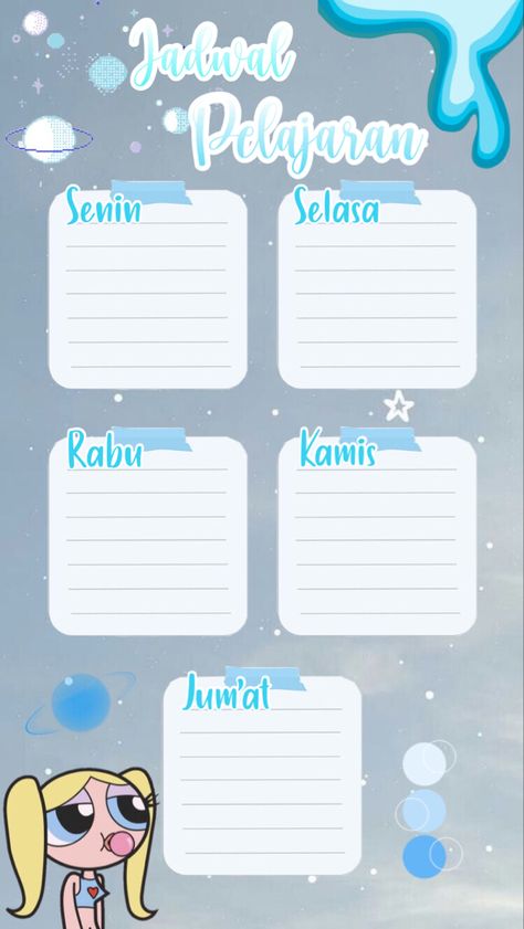 Jadwal Aesthetic, Aesthetic Walpapper, Aesthetic Schedule, Cute Food Wallpaper, School Timetable, Organization Bullet Journal, School Template, Note Writing Paper, Study Schedule