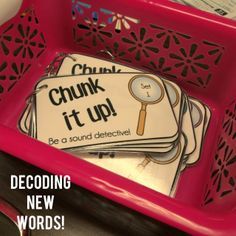 Chunking Words Activities, Chunking Reading Strategy Activities, Chunking Words, Active Reading Strategies, 3rd Grade Words, Decoding Strategies, Guided Reading Kindergarten, Reading Stations, Letters And Sounds