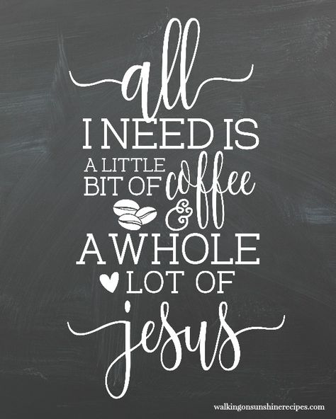 Coffee and Jesus FREE Printable from Walking on Sunshine Recipes. Walking Recipes, Simple Fonts, Jesus Printable, Coffee Shop Signs, Coffee And Jesus, Coffee Printables, Jesus Coffee, Coffee Facts, Walking On Sunshine