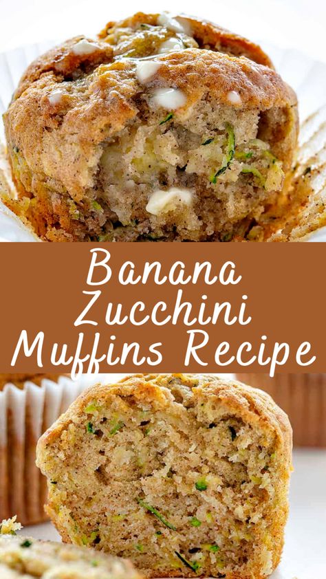 Banana Zucchini Muffins Recipe | Cheff Recipes Zucchini Muffins Moist, Zucchini Raisin Muffins Recipes, Desserts Made From Zucchini, Things To Bake With Zucchini, Zucchini Banana Muffin, 1 Cup Zucchini Recipes, Delicious Zucchini Recipes, Zucchini Bread Muffins Healthy, What To Make With Large Zucchini