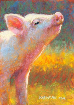 Rita Kirkman's Daily Paintings: Little Piggy Pink Pig Painting, White Framed Art, Pig Art, Black Framed Art, Daily Painting, Painting Gallery, Stupell Industries, Arte Animal, Pastel Art