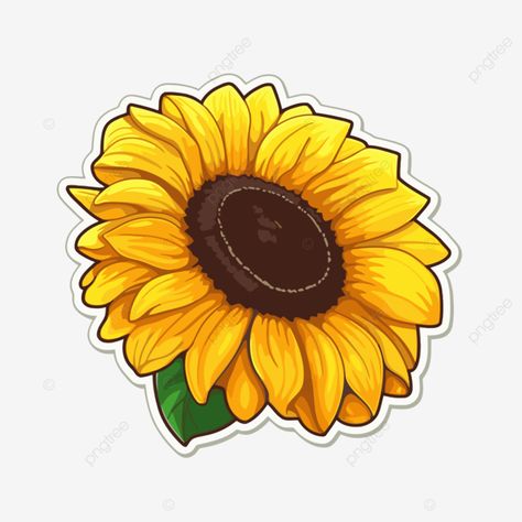 Sunflower Sticker, Sunflower Clipart, Logo Cloud, Father Images, Marketing Poster, Fall Music, Vector Trees, Nature Stickers, Black And White Tree