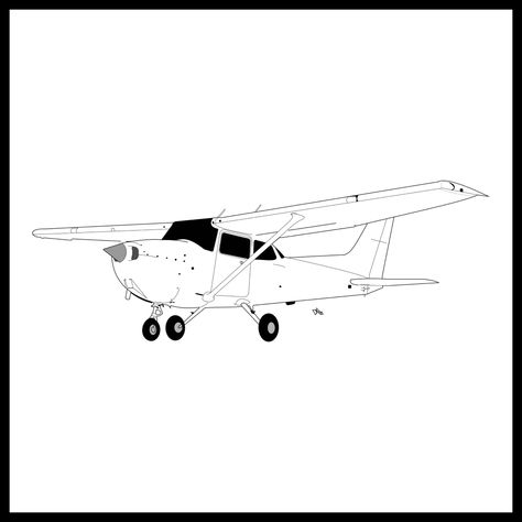 Cessna aircraft. Mainly used for training purposes. Piston engines in use Cessna 172 Skyhawk Drawing, Cessna Plane Tattoo, Cesna Planes Tattoo, Cessna 172 Drawing, Cessna Drawing, Cessna 210, Cessna 172 Skyhawk, Cessna 150, Cessna Aircraft