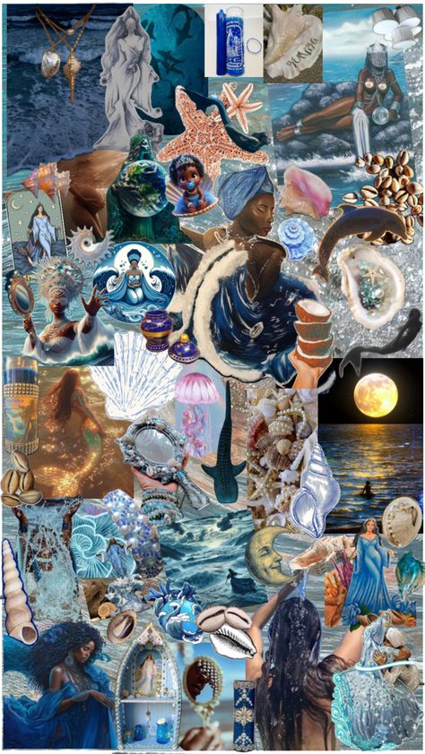 Ocean Yemaya Altar, Yemaya Orisha, Water Goddess, Goddess Aesthetic, Mermaid Core, Gold Digger, Ethereal Art, Phone Wallpaper, Mood Board