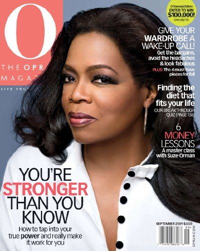 O, The Oprah Magazine (1-year auto-renewal): Amazon.com: Magazines Women Magazine Cover, Magazine Front Cover, Suze Orman, Oprah Magazine, Money Lessons, Black Magazine, Magazine Cover Design, Stronger Than You, Tv Entertainment