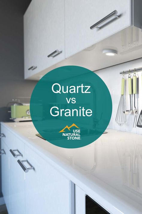 Granite vs. Quartz Surface Countertops | What Is The Difference? Granite Vs Quartz Countertops, Countertops 2022, Granite Vs Quartz, Quartz Vs Granite Countertops, Quartz Vs Granite, Countertop Stone, Countertops Granite, Types Of Countertops, Countertop Surfaces