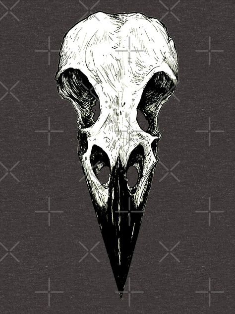 Raven Skull, Skull Drawing, Skull T Shirt, Skull Tshirt, Finger Tattoos, Dark Fantasy Art, Dark Fantasy, Drawing Reference, Skull Tattoo