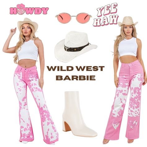 Found my boots, grabbed my hat, and now I’m ready to kick up some dust! 🤠✨ Who’s up for a City Cowgirl or Wild West Barbie💥🌵 Swipe to see and shop the looks! Check out our Halloween collection! #RodeoQueen #CountryGlow #CowgirlVibes#halloweencostumes#halloweenfits Pink Cowgirl Halloween Costumes, Halloween Costumes With Pants, Pink Cowgirl Halloween, City Cowgirl, Cowgirl Halloween Costumes, Cowgirl Halloween, Rodeo Queen, Pink Cowgirl, Wild West