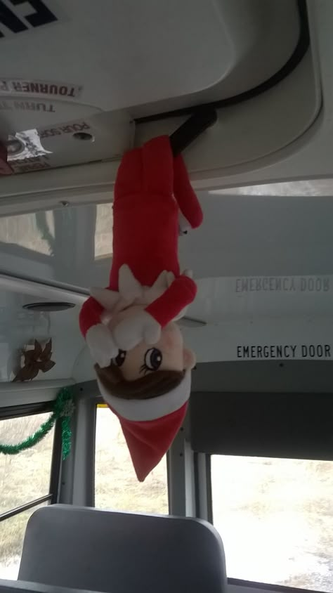 Elf on the School Bus School Bus Elf On The Shelf Ideas, Elf On The Shelf School Bus Ideas, Primary Classroom Ideas, House Elf, Bus Ideas, Elf House, Elf Ideas, Primary Classroom, The Bus