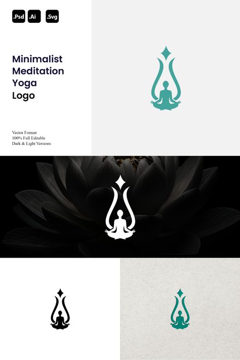 Minimalist Meditation Yoga Logo  Perfect for:  - Yoga Studios - Meditation Centers - Wellness Coaches - Mindfulness Apps - Modern and Serene Identities.  Style Attributes:  - Minimalist - Modern - Simple.  You'll receive:  - ✅ 100% Resizable vector logo - 🎨 Easily customizable colors - 🖌 AI, PSD & SVG files.  Need customization or other formats? Contact us for personalized assistance. Find tranquility in simplicity with our Minimalist Meditation Yoga Logo. Meditation Logo Design, Yoga Logo Inspiration, Meditation Logo, Yoga Logo Design, Yoga Branding, Yoga Logo, Yoga Studios, Meditation Center, College Logo