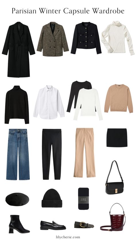 Parisian Style 2023, Parisian Style Winter Chic, Winter Capsule Wardrobe 2022, Parisian Winter Outfits, Parisian Chic Style Winter, Capsule Wardrobe For Winter, Parisian Capsule Wardrobe, Parisian Style Winter, Capsule Wardrobe 2022