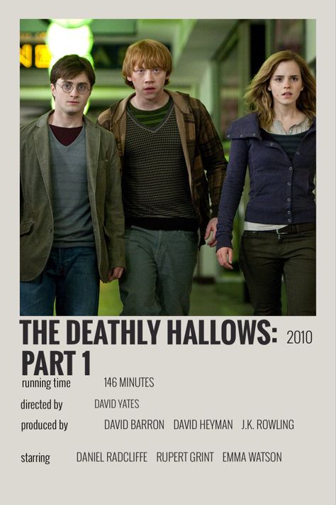 harry potter and the deathly hallows part 1 polaroid poster by summersorrows Harry Potter The Goblet Of Fire, Harry Potter And The Goblet Of Fire, Character Polaroid Poster, Character Polaroid, The Philosophers Stone, Minimalist Character, Cover Harry Potter, Awesome Posters, Aesthetic Movie