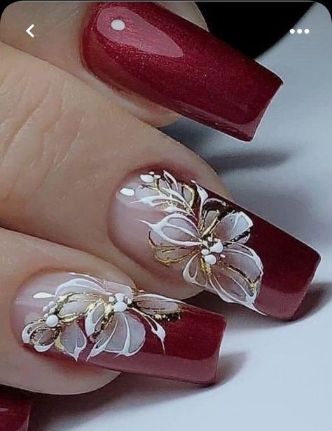 Red Nail Wedding Designs, Red Wedding Nails, Photo Nails, Golden Nail Art, Bling Nail Art, Red Nail Art Designs, Long Nail Art, Luminous Nails, Nails Designer