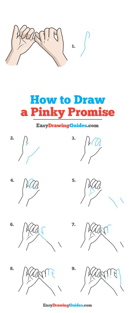 How to Draw a Pinky Promise - Really Easy Drawing Tutorial Ideas To Draw For Boyfriend, Easy Friend Drawings, Small Drawing For Boyfriend, Hands Pinky Promise Drawing, How To Draw A Pinky Promise, Drawing Of Pinky Promise, Pinky Promise Gifts Boyfriend, Easy Drawing For Best Friend, Pinky Promise Hand Reference