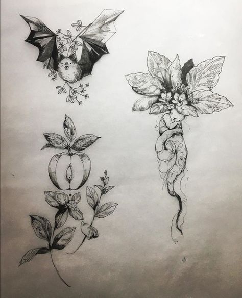 Black Poppy Tattoo, Fairytale Tattoo, Hp Tattoo, Green Tattoos, Medieval Drawings, Botanical Line Drawing, Poppies Tattoo, Sweet Tattoos, Women's Tattoo