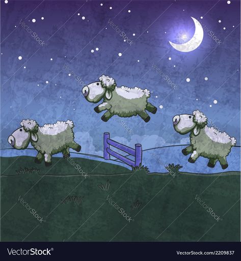 Sheep Jumping Over Fence, Jumping Over Fence, Sheep Jumping, Fence Drawing, Sleep Illustration, Sheep Illustration, Banana Breakfast, The Fence, Breakfast Smoothie