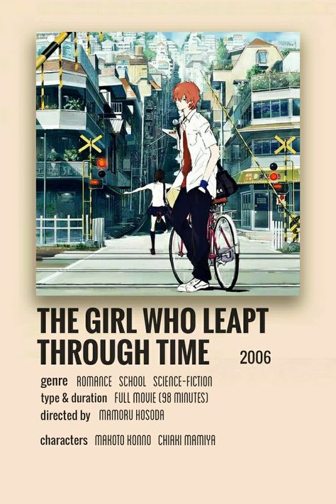 Here are some Alternative Minimalist Posters. Wall Posters with official details. For archived purposes and remembrance of my favourite media and publications. Created by @kwhoshi Japanese Anime Movies, The Girl Who Leapt Through Time, Anime Recs, Minimalistic Posters, Anime To Watch, Movies For Free, Time Poster, Best Romance Anime, Japanese Animated Movies