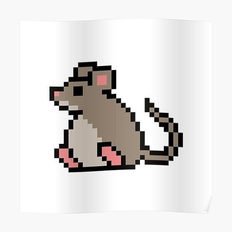 Funny Pixel Art, Hamma Beads Ideas, Easy Perler Bead Patterns, Pixel Drawing, Pixel Art Grid, Cute Rats, Pixel Design, Bead Charms Diy, Pixel Art Pattern