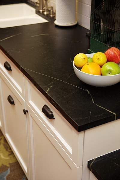 Black Quartz Kitchen Countertops, Black Soapstone Countertops, Black Quartz Countertops, Black Soapstone, Black Countertop, Soapstone Counters, Best Kitchen Countertops, Replacing Kitchen Countertops, Kitchen Remodel Countertops