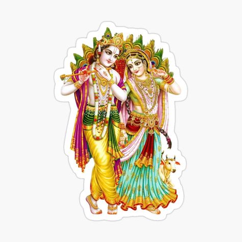 Get my art printed on awesome products. Support me at Redbubble #RBandME: https://www.redbubble.com/i/sticker/Radha-Krishna-by-newtotem/163821485.EJUG5?asc=u Krishna Sticker, Krishna Radha, Glossier Stickers, Radha Krishna, Transparent Stickers, Krishna, Sticker Design, My Art, Awesome Products