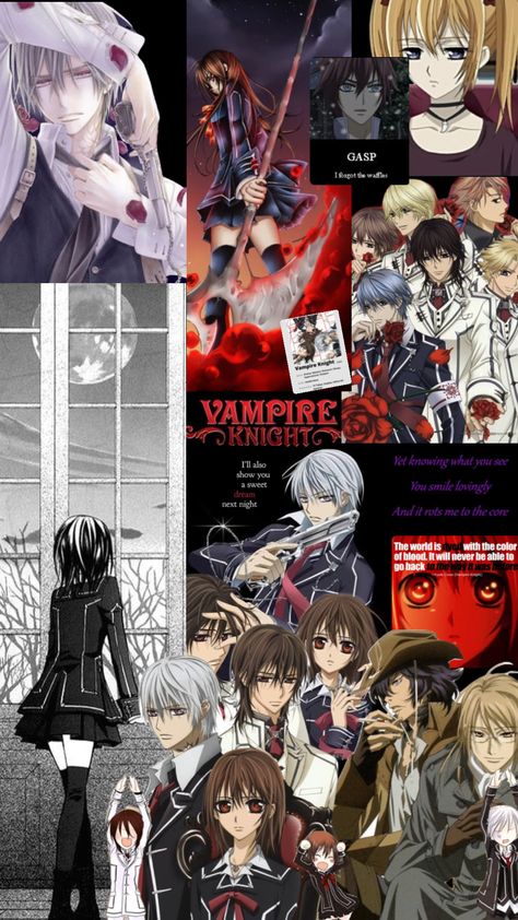 Vampire Knight #anime #animeaesthetic #vampire #vampireknight Vampire Knight Wallpaper, Knight Anime, Vampire Knight Yuki, Knight Wallpaper, Yuki Kuran, Vampire Knights, Black Butler Kuroshitsuji, Vampire Knight, Create Collage