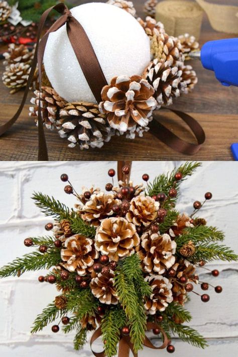 48 Amazing DIY Pine Cone Crafts & Decorations - A Piece Of Rainbow Pinecone Decorations, Høstaktiviteter For Barn, Pine Cone Crafts For Kids, Pinecone Crafts Kids, Pinecone Crafts Christmas, Cone Crafts, Christmas Crafts For Adults, Pine Cone Decorations, Cones Crafts