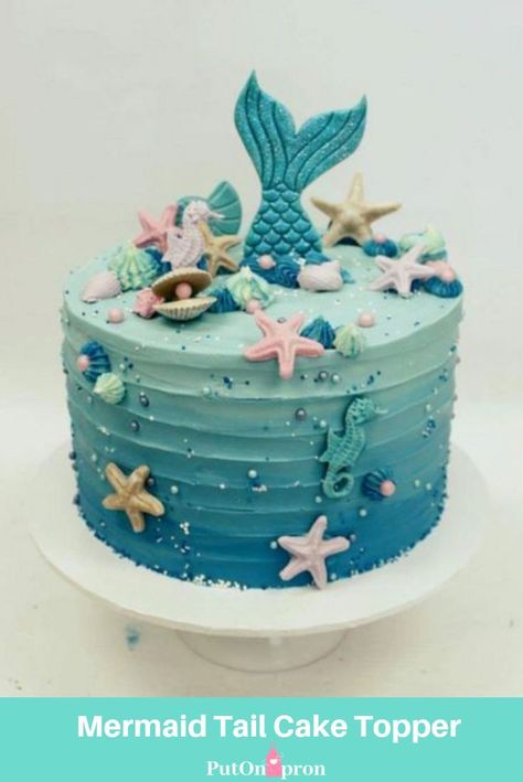 Mermaid Cake Decorating Ideas, Mermaid Cake Scales, Underwater Themed Cake, Under The Sea Birthday Decor, Easy Under The Sea Cake, Mermaid Cake Ideas Easy, Under The Sea Birthday Cake Ideas, Under The Sea Birthday Party Cake, Mermaid Cake Ideas Birthdays