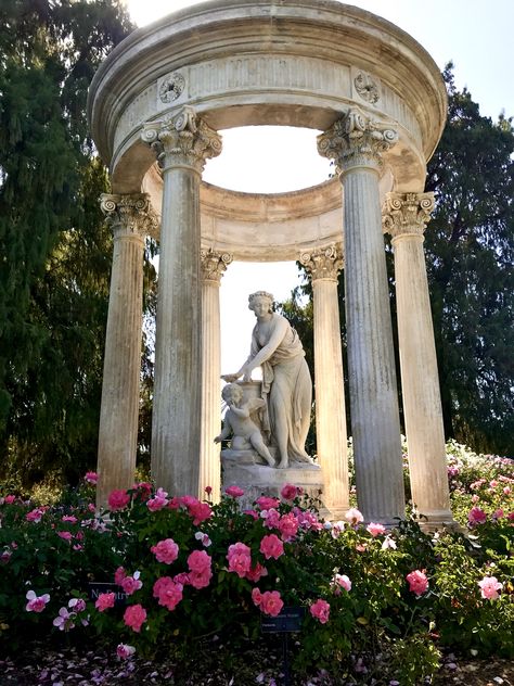 Greek Statue Garden Aesthetic, Huntington Botanical Gardens, Ethereal Garden Aesthetic, The Huntington Library, Greek Inspired Garden, Victorian Garden Aesthetic, Ancient Greek Garden, Huntington Library And Botanical Gardens, Baroque Garden