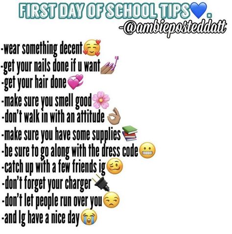 found on instagram | School routine for teens, Middle school survival, Life hacks for school First Day Of School Tips, 8th Grade Tips, 6th Grade Tips, 7th Grade Tips, High School Prep, Middle School Essentials, Middle School Survival, Freshman Tips, School Routine For Teens